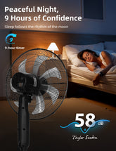 Taylow Swoden Statiefventilator - Ventilator Staand - Verstelbaar - 50W - Zwart •